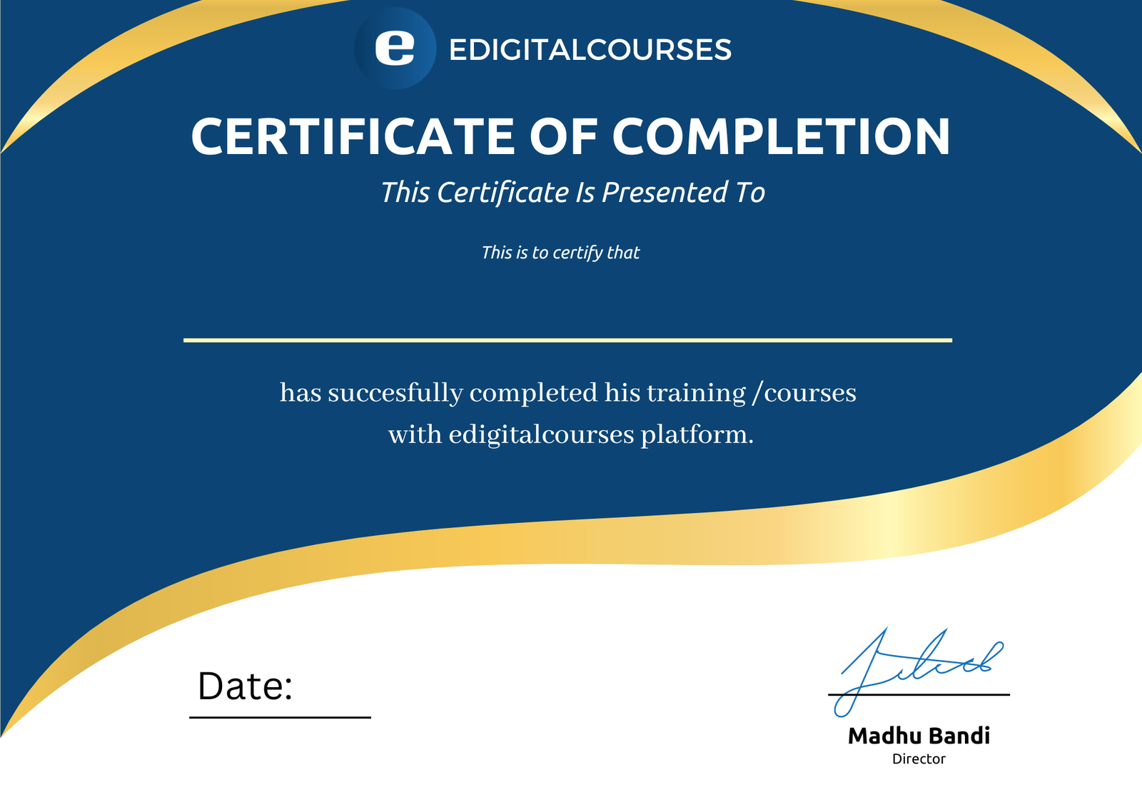 course certtificate